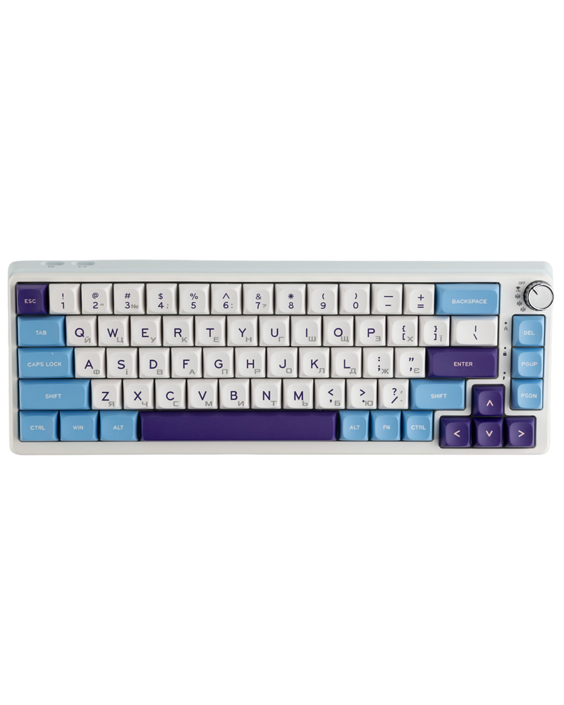 Беспроводная клавиатура KZZI K68 Pro UA/ENG (Rainbow Switch) Blue Sea (6977534870468)